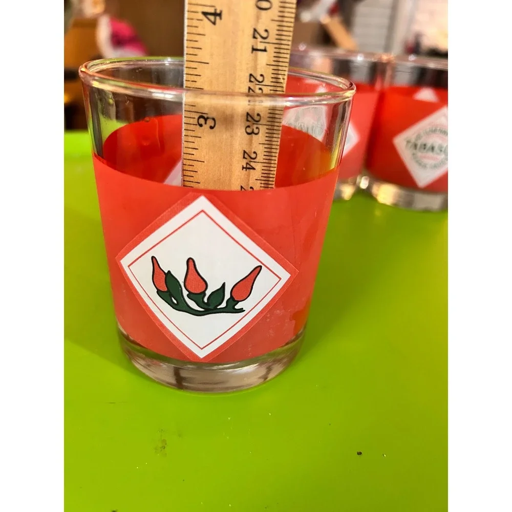Tabasco Brand Pepper Sauce Shot Glasses Set of 3 Red Logo Chili Pepper Shooters